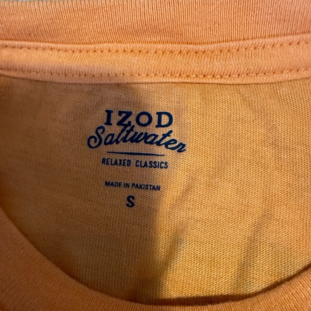 Izod Orange Short Sleeve Tee Vibrant Graphic Design NWOT - Picture 3 of 5